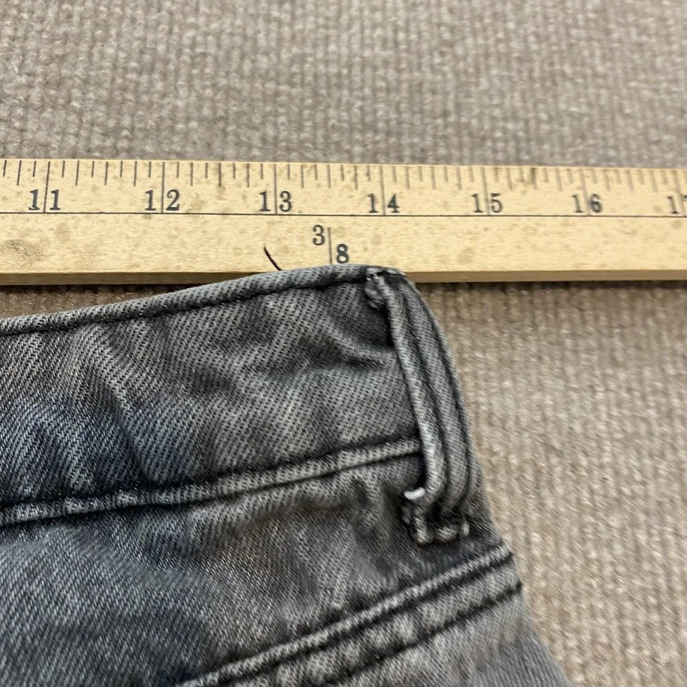 Zara Wide Leg Jeans Womens 6 Gray Charcoal Wash High Rise Relaxed Denim